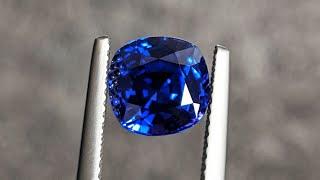 GRS certified 3.60 carat Flawless (IF) Unheated Vivid Royal Blue Sapphire from Madagascar