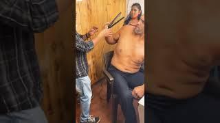 the great khali hair cutting time|| funny moment #shorts #khali