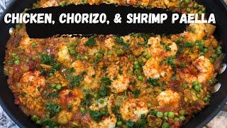 CHICKEN, CHORIZO, & SHRIMP PAELLA