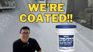 Coating My gutters with Henry Pro-grade 988, Abandoned School renovation Episode 10