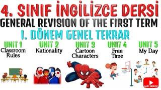 4. SINIF İNGİLİZCE DERSİ 1. DÖNEM GENEL TEKRAR - İLK 5 ÜNİTE