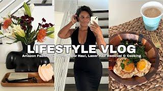 LIFESTYLE VLOG! amazon fashion + home decor haul, getting laser hair removal & cooking up a storm ︎