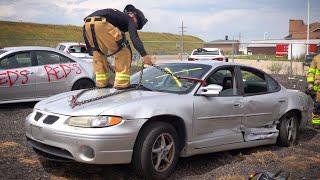 EV Battery Fire Vehicle Removal | Firefighter Training