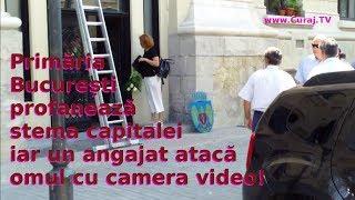 Primăria taie stema oficială și atacă omul cu camera video - Curaj.TV