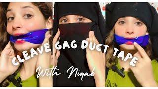 Cleave gag with duct tape + Double layered Niqab ️#aqsaadil #challenge #gag #ducttape #cleave