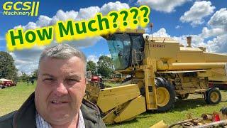 A New Holland combine sells at a local farm sale for a surprising figure....