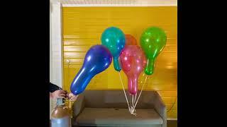 Helium inflation of a WB20 inch crystal blue balloon!