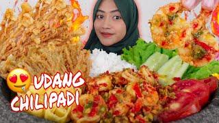 PEDES GURIH SYEGEERRRR! MUKBANG UDANG CHILI PADI JAMUR ENOKI KRISPI | MUKBANG ASMR