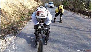 Inline Downhill skating  speed 75km/h - Voznja rolera (spust)