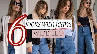 WIDE LEG JEANS OUTFIT IDEAS | STYLE WITH VALENTINA