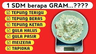  1 Sendok Makan Berapa Gram Tepung terigu, meizena, gula, tapioka  #Bahankue