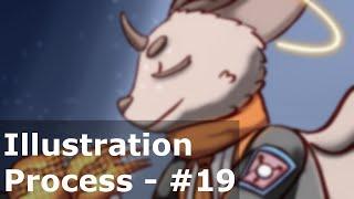 Illustration Process [18] --- "Happy Birthday, Foxtrotyy"