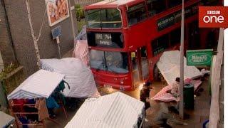 Out of control bus crashes through Walford market - EastEnders 2017 - BBC