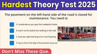 Hardest Theory Test 2025 UK | Pass Your Theory Test First Time