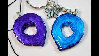 DIY UV Resin Geode Crystal Necklace / Handmade Geode Crystal Key Chain / craspire.com