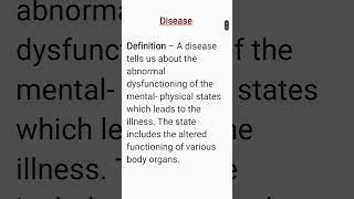 What is Disease? Class 12 Biology Chapter 8