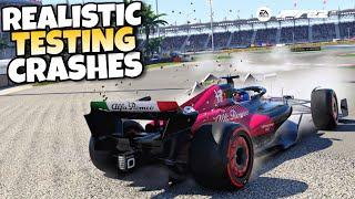 F1 REALISTIC TESTING CRASHES!