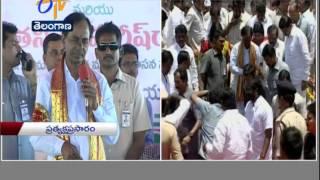 CM KCR Inaugurates Palamuru RangaReddy Lift Irrigation Project At Karivena of Bhootpur Mandal