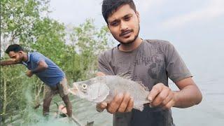 সুন্দরবন নদীতে ইলিশ জাল দিয়ে বিভিন্ন ধরনের মাছ পেলাম। @SUNDARBANVLOG