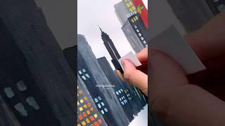 Painting Landscape 1st time with Paper  #shorts