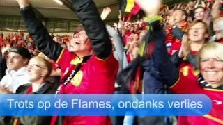 Fans Belgian Red Flames maken sfeer tegen Nederland