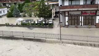 Zermatt Flut/Hochwasser - Hotel überschwemmt durch Visp