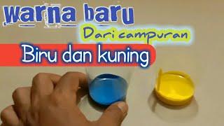 Hasil warna dari campuran warna cat biru dan kuning | oplos cat