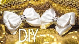 DIY: Hairpins with bows made of satin ribbon in 5 minutes!