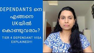 How to apply for Tier 4 dependant visa/Study in UK/International Students/UK Visa/Malayalam Vlog