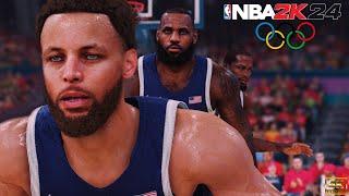 Curry, LeBron and KD Invade Germany at the Olympics! | NBA 2K24 Olympics Mode | Germany vs. USA