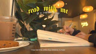 read with me at a café  1 hour real-time, rain sounds, coffee shop ambience, no music