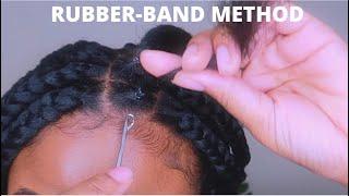 HOW TO: KNOTLESS BOX BRAIDS RUBBERBAND METHOD @HAIRBYJUJU