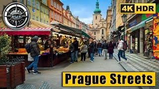 An unremarkable Walking Tour through Prague Streets Czech Republic 4K HDR ASMR