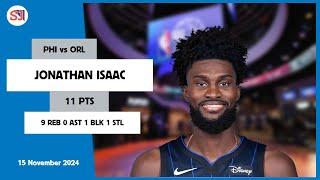 JONATHAN ISAAC 11 PTS vs PHI 15 Nov 24-25 ORL Highlights