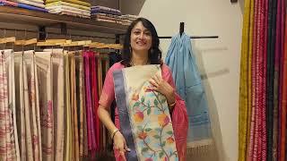 Handloom jamdani muslin silk saree