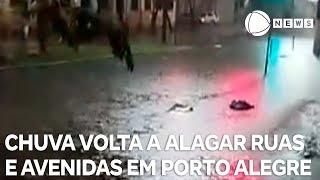 Chuva volta a provocar alagamentos em Porto Alegre