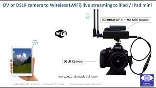 Wireless (WiFi) live streaming to iPad / iPad mini / iPhone (iOS)  from a DV or DSLR camera