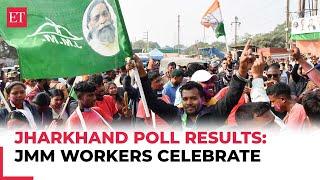 Jharkhand Results 2024: JMM workers celebrate as Hemant Soren-led alliance heads for a massive win