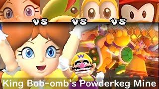 Super Mario Party Daisy vs Bowser Jr vs Koopa Troopa vs Diddy #103 King Bob omb's Powderkeg Mine