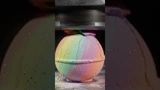 Glitter Bath Bomb Meets HYDRAULIC PRESS!  Satisfying ASMR Explosion