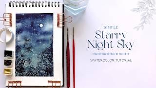 Simple Starry Night Sky: Watercolor Tutorial