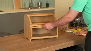 ERGODESIGN double layer bamboo bread box for keeping your bread and baked food fresh for days.