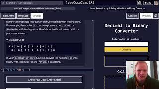 Learn Recursion by Building a Decimal to Binary Converter | FreeCodeCamp