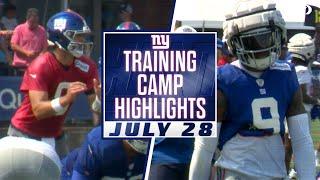 Daniel Jones throws dime to Malik Nabers | Training Camp Highlights (7/28/24) | NY Giants | SNY
