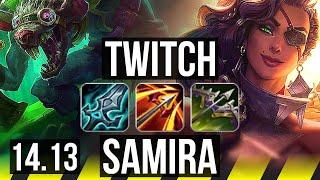 TWITCH & Yuumi vs SAMIRA & Nautilus (ADC) | 18/2/10, 67% winrate, Legendary | NA Master | 14.13