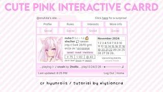 cute pink interactive carrd  cr hyunroiis