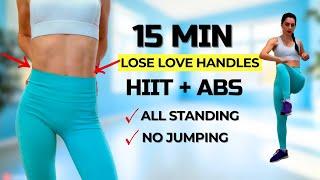 LOSE SIDE FAT and LOVE HANDLES | 15 MIN STANDING HIIT WORKOUT   NO JUMPING