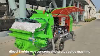 8m³/hr wet concrete shotcrete machine concrete spray machine