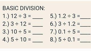 Basic Division for Children and Adult [How to Divide whole numbers and decimal numbers]