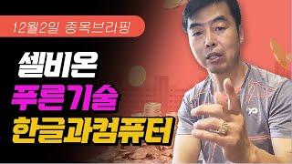 12월2일 종목브리핑(셀비온,푸른기술,한글과컴퓨터)#종목추천